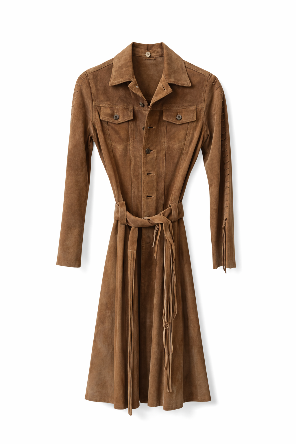 Suede jacket Fringed belt