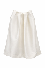 White Pleated Bubble Skirt