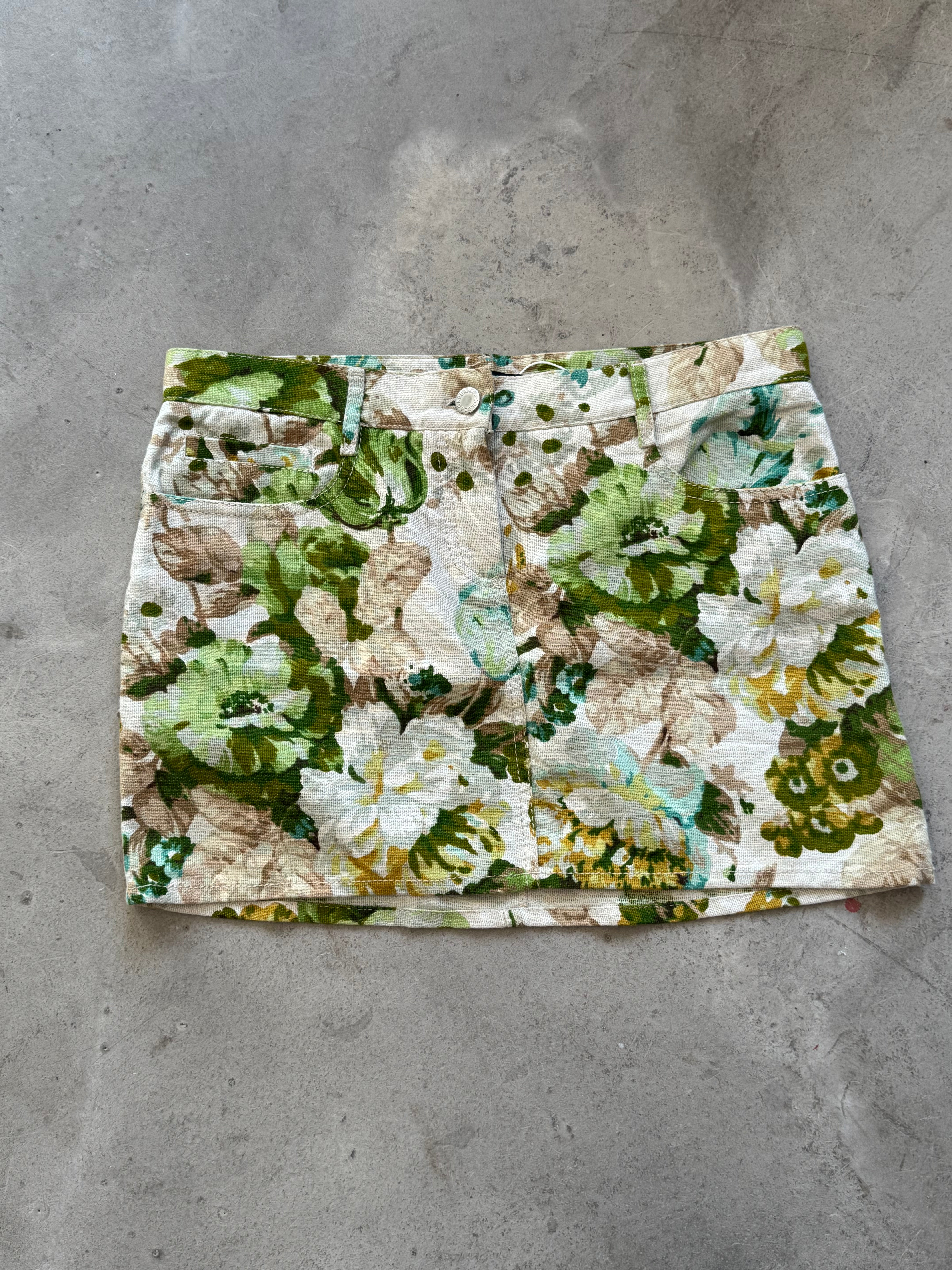Floral Print Denim mini
