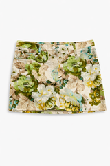 Floral Print Denim mini
