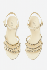 Chain Link Cream Sandals (41)