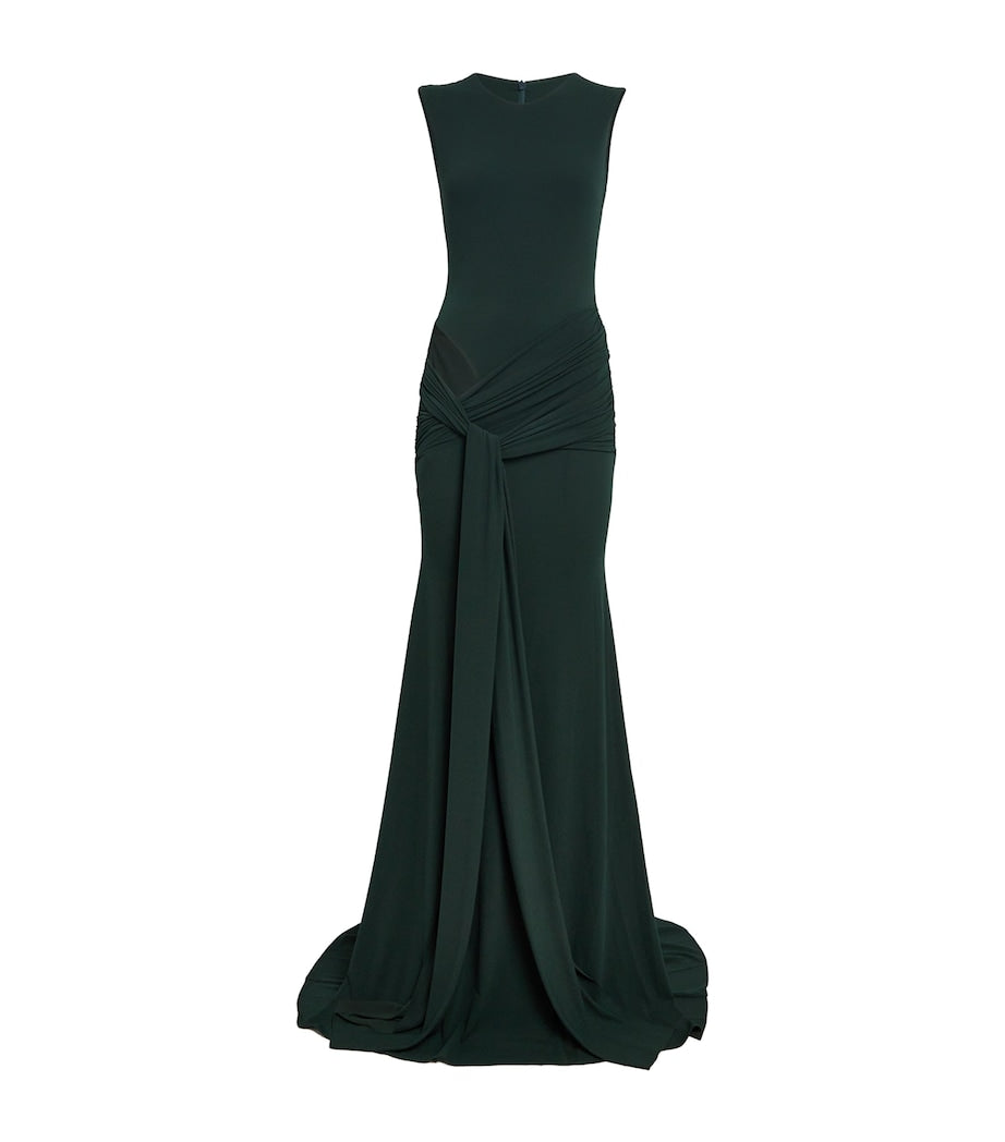Forest Green Draped Dress