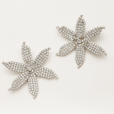 Clip on Diamanté Flower Earrings
