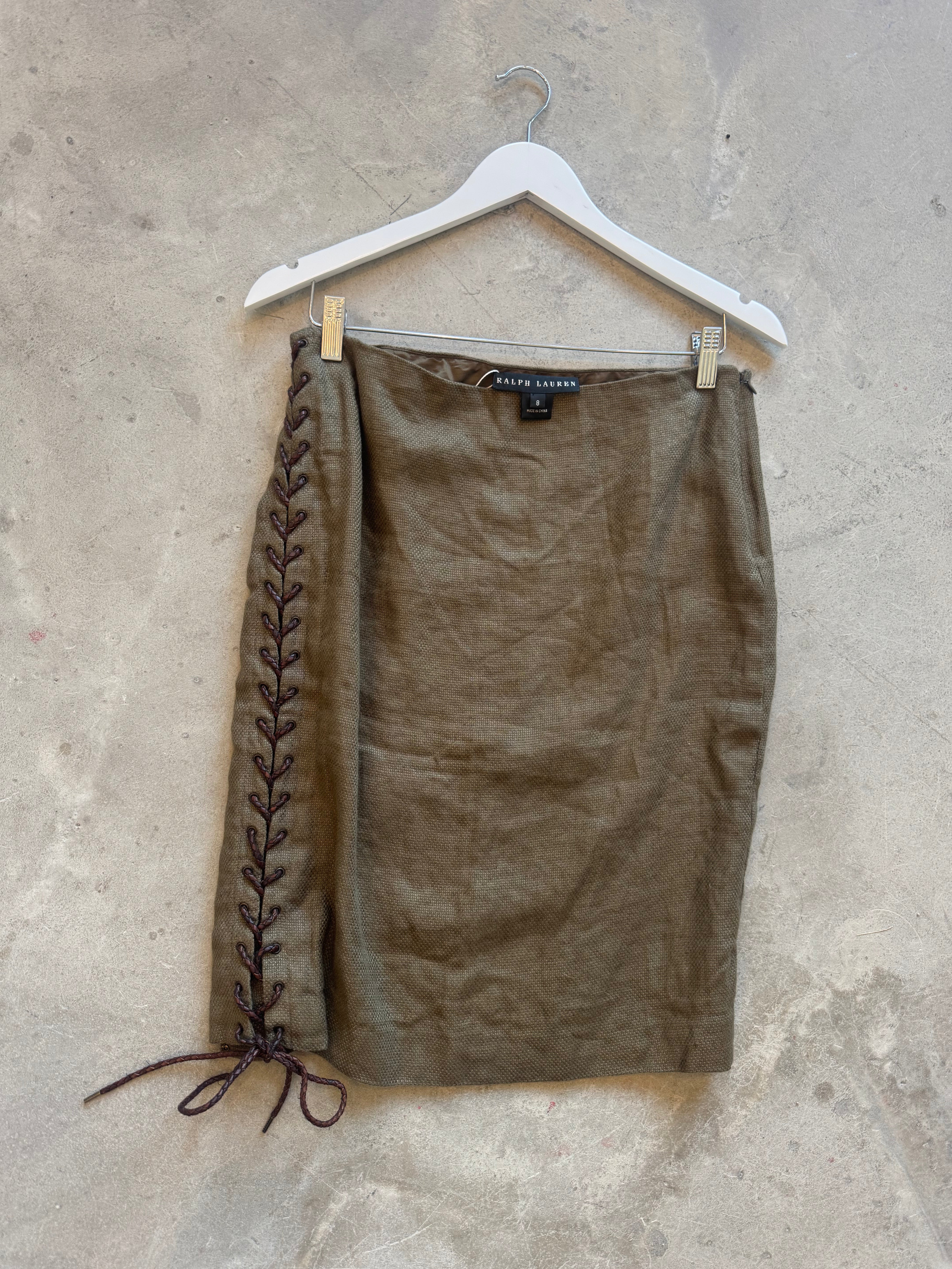 Skirt with Leather Detail