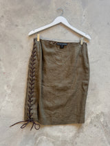 Skirt with Leather Detail