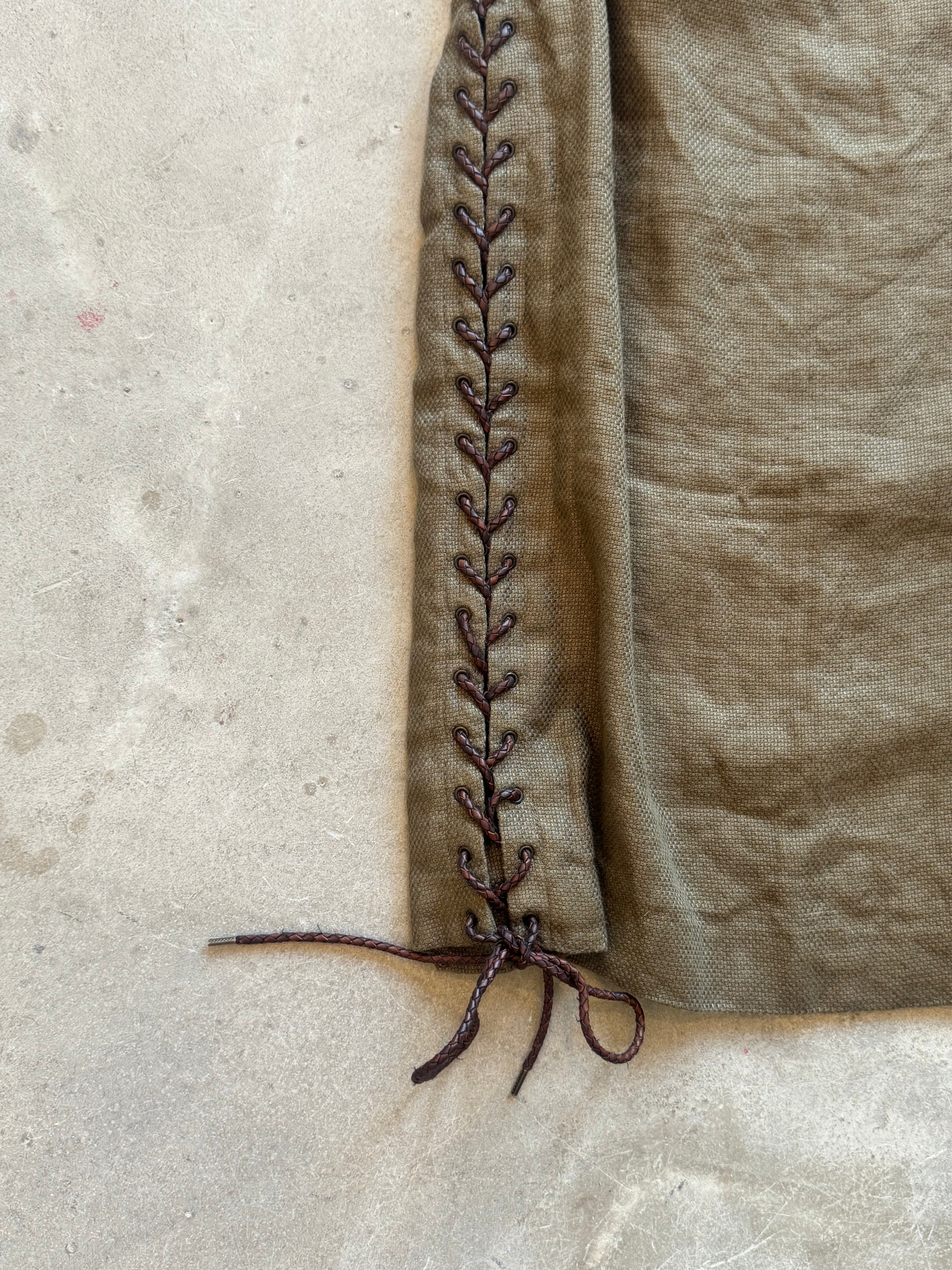 Skirt with Leather Detail