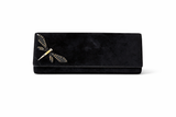 Suede clutch with butterfly