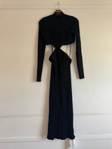 Cut Out Knit Dress with Swirl Bust