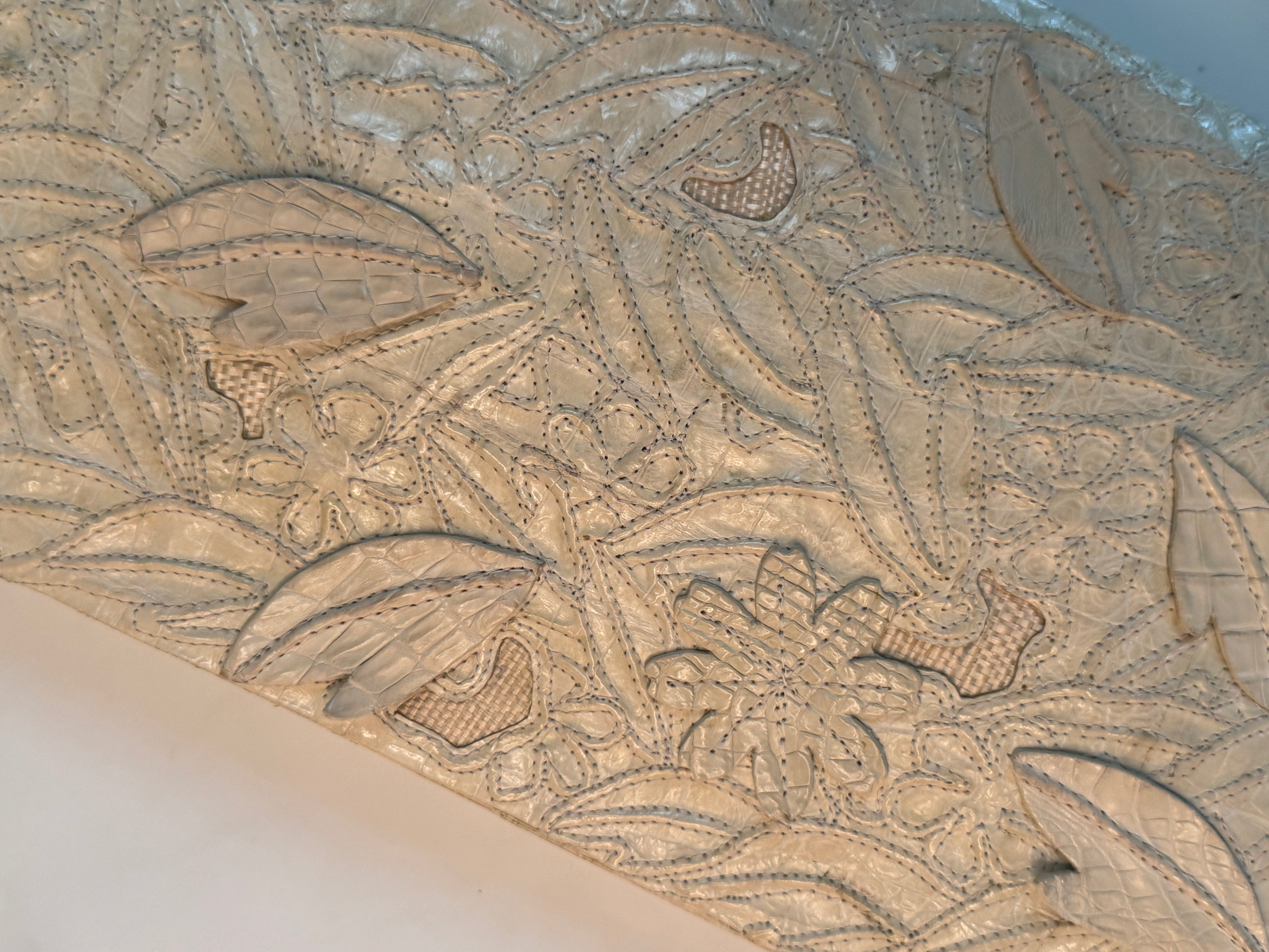 Nancy Gonzalez Floral Embossed Crocodile Clutch
