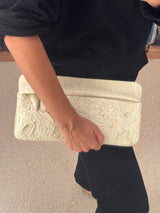 Nancy Gonzalez Floral Embossed Crocodile Clutch