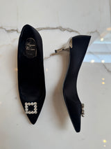 Black Satin with Rhinestone Buckle (39)