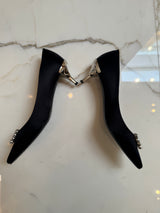 Black Satin with Rhinestone Buckle (39)