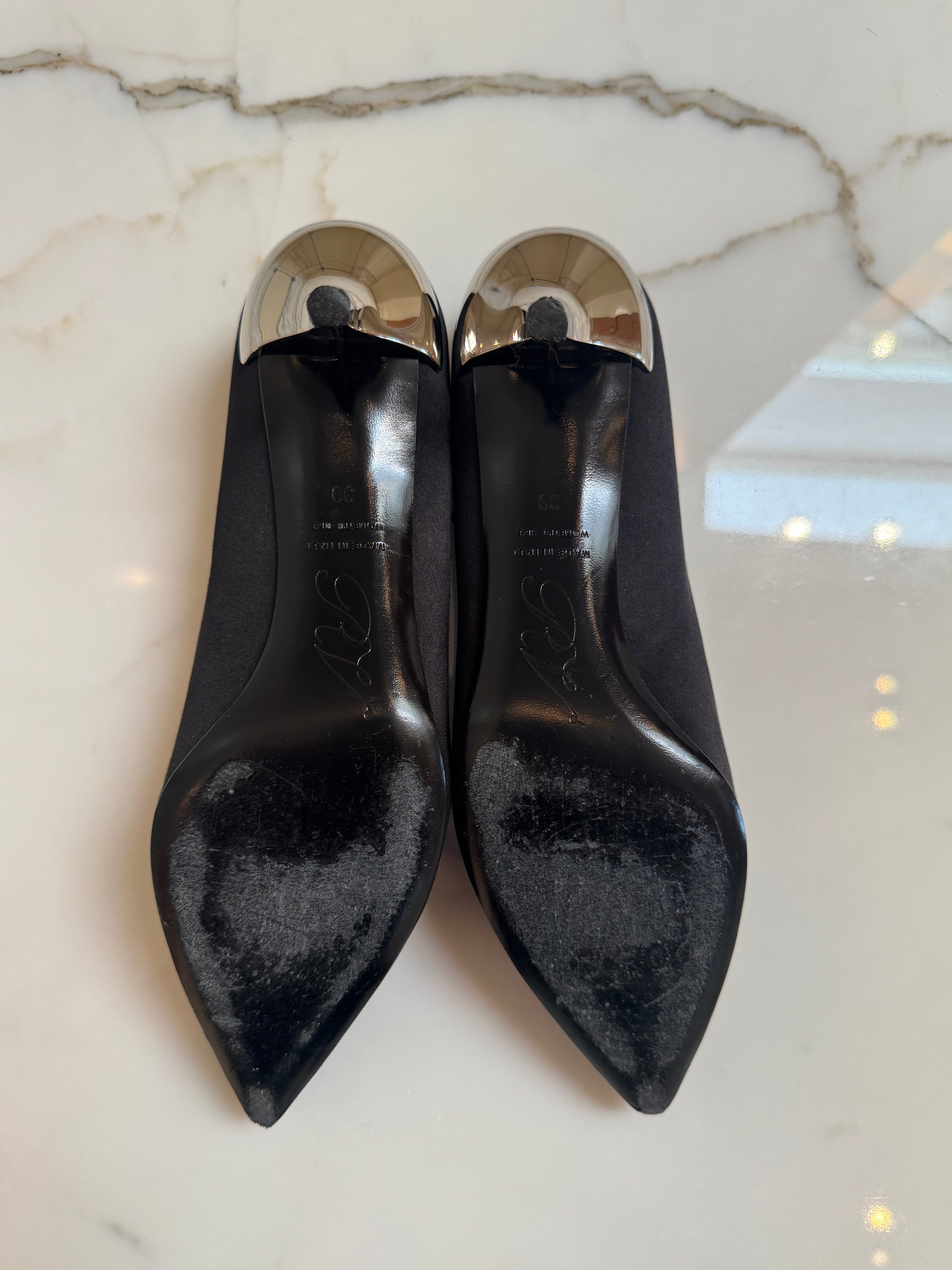 Black Satin with Rhinestone Buckle (39)