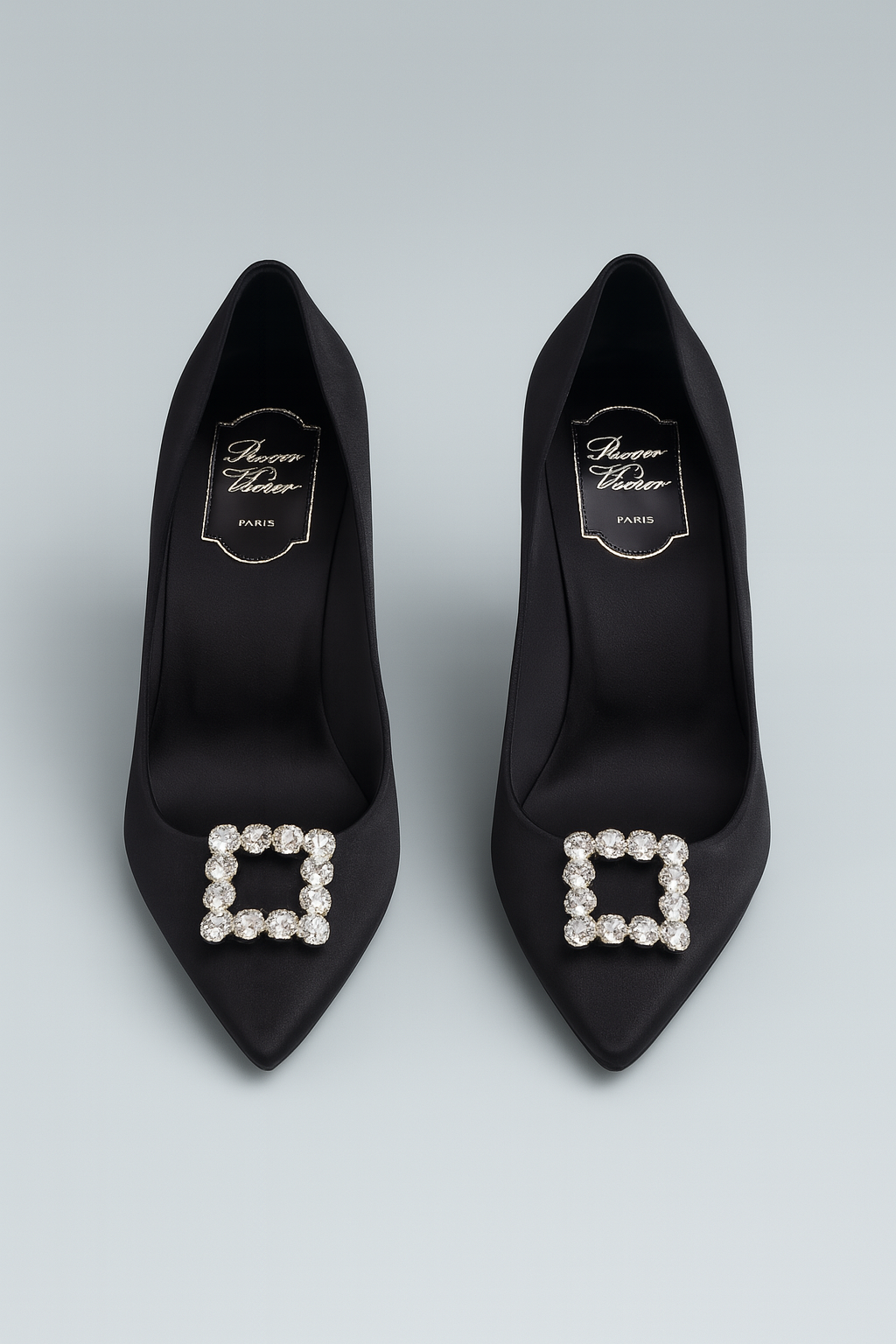 Black Satin with Rhinestone Buckle (39)