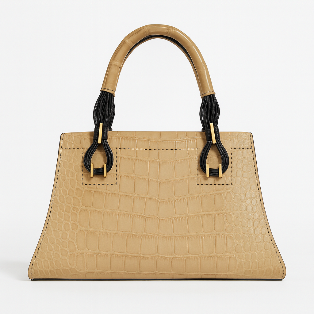 Beige Alligator Cruiser Handle Bag