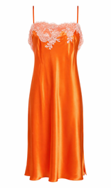 Orange Silk Slip Dress