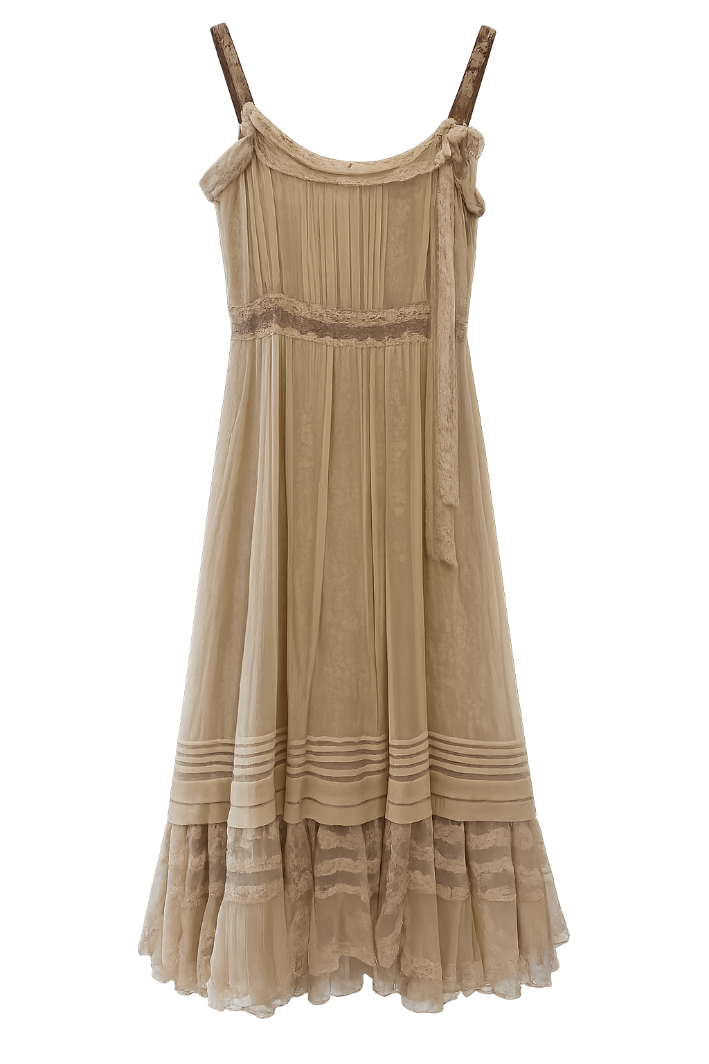 Tocca 90s Chiffon Nude Dress