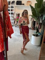 Red Pleather Skirt