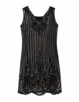 Black Beaded Sheer Gown