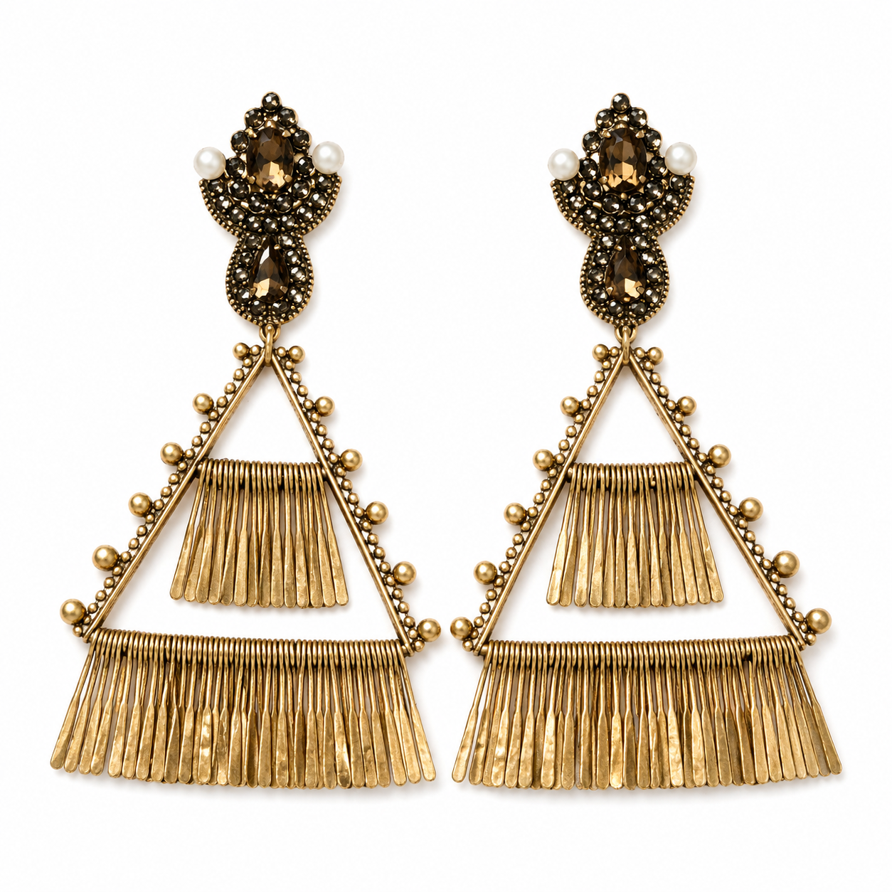 Huge Triangle Chandelier Earrings