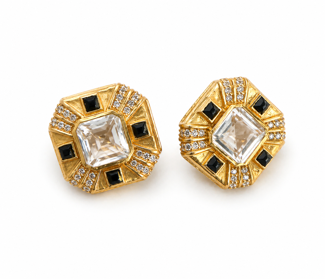 Gold Art Deco Clip On’s