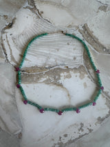 Green with Purple Stone necklace