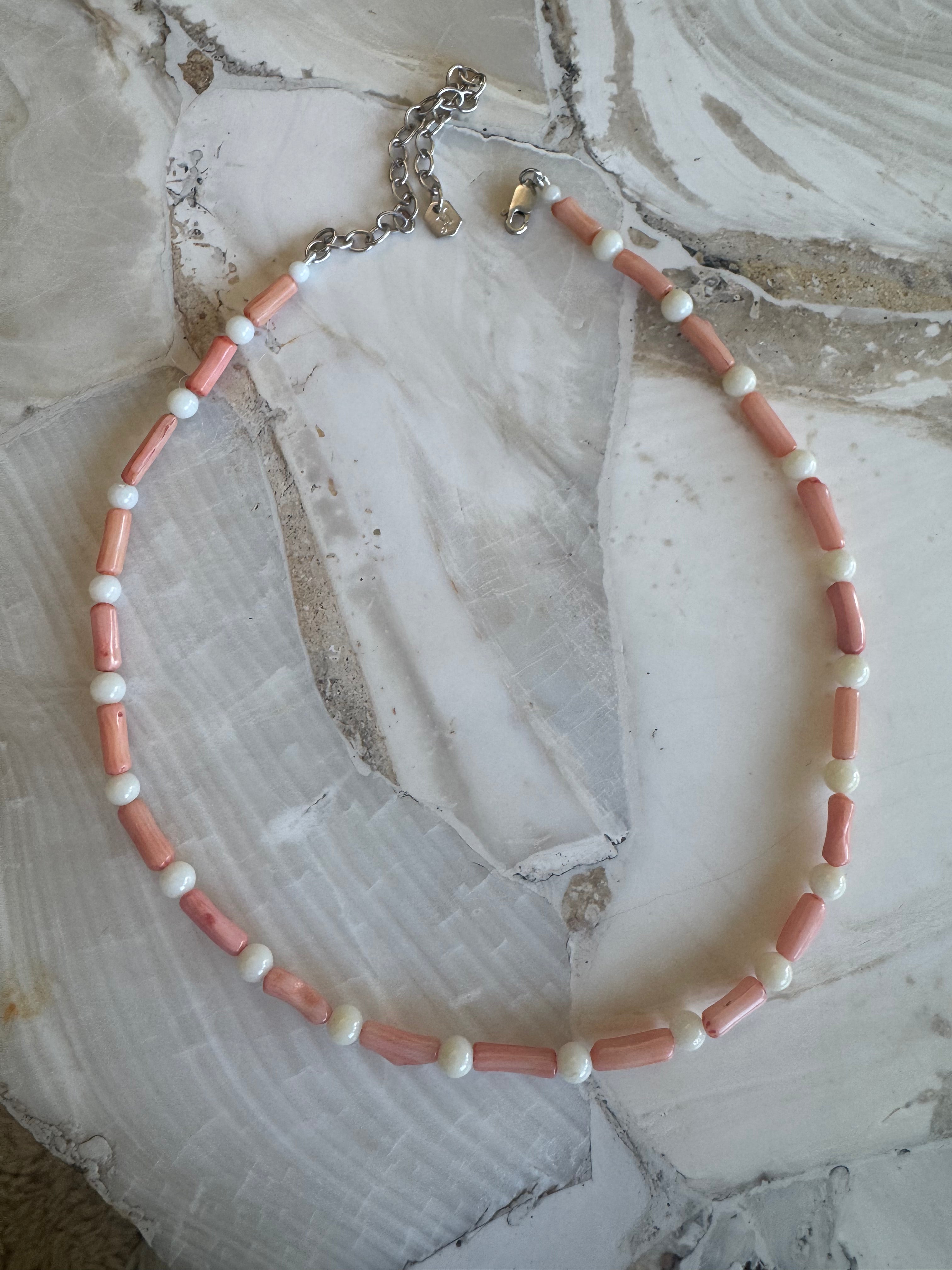 Coral and Pearl Necklace