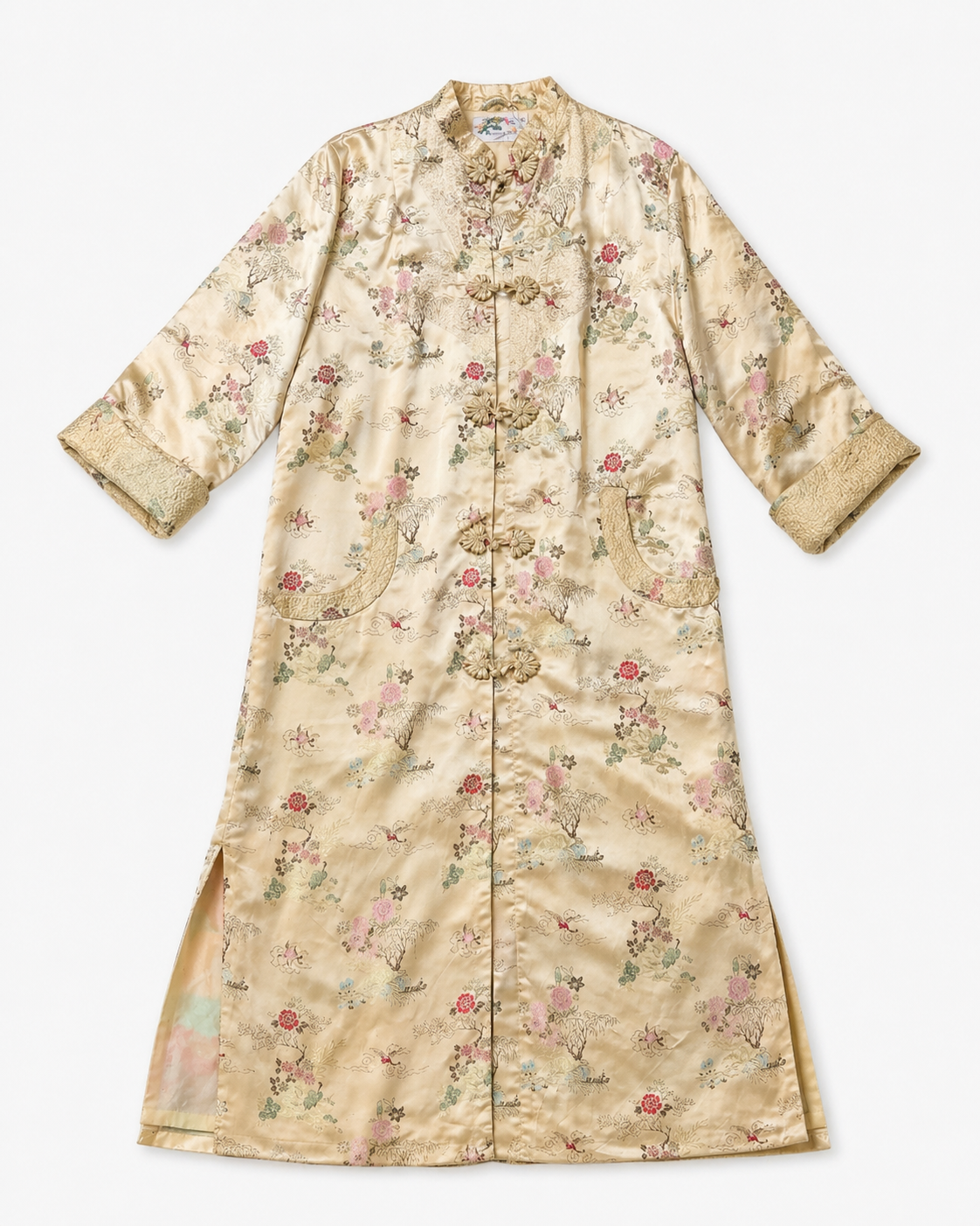 Silk Cream Brocade Coat 1960s