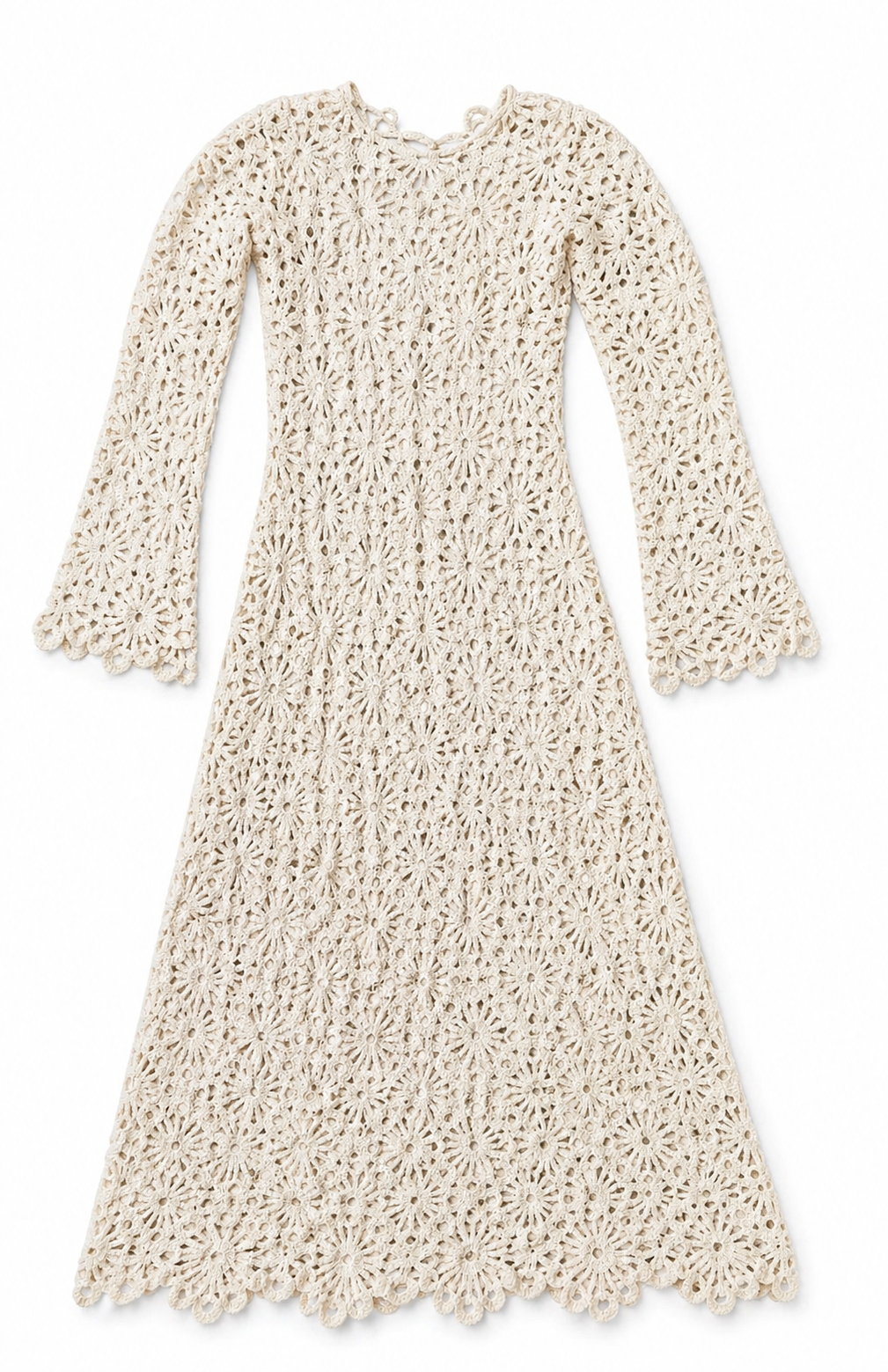 Long Beige Knit Dress