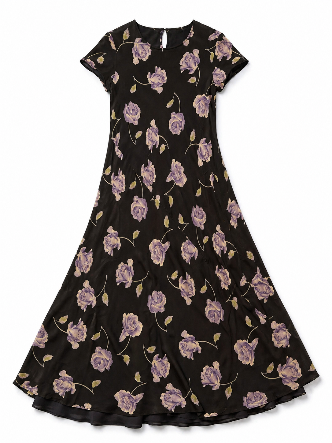 Purple Rose and Chocolate Silk Dress
