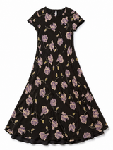 Purple Rose and Chocolate Silk Dress