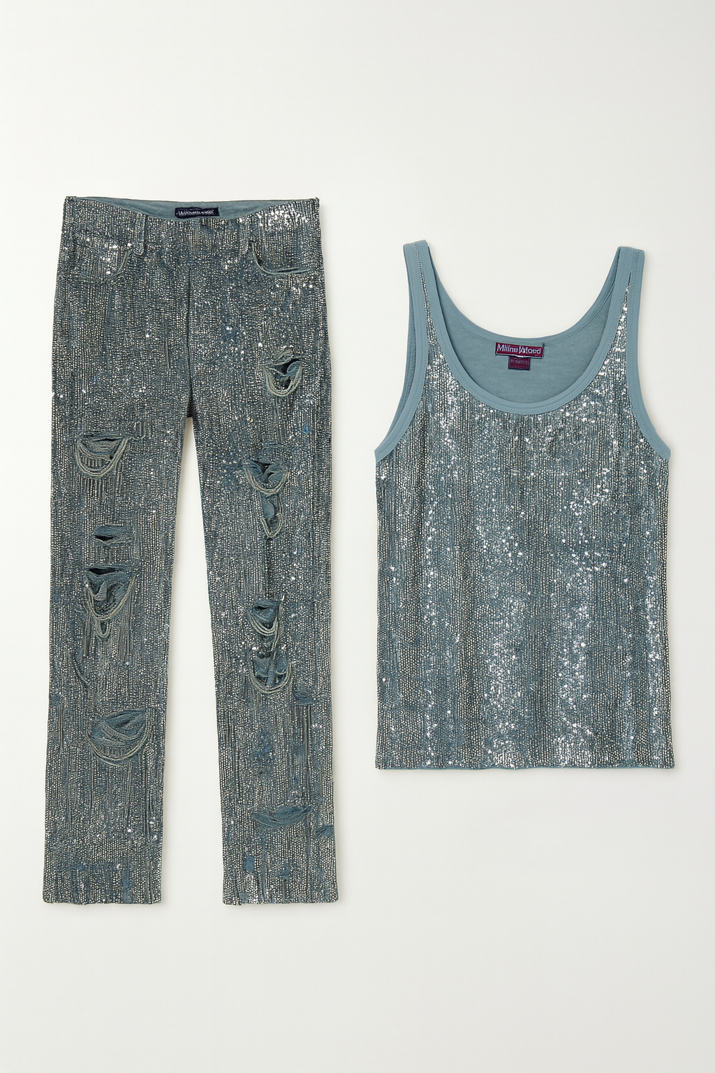 2010 Silver Sequin Distressed Set