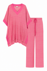 Pink Houndstooth Kaftan and Pant Set worn in Nazetke Video
