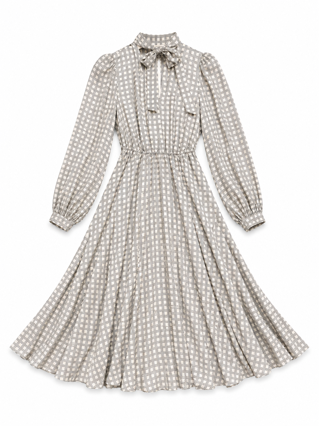 Silk Dress with tie neck