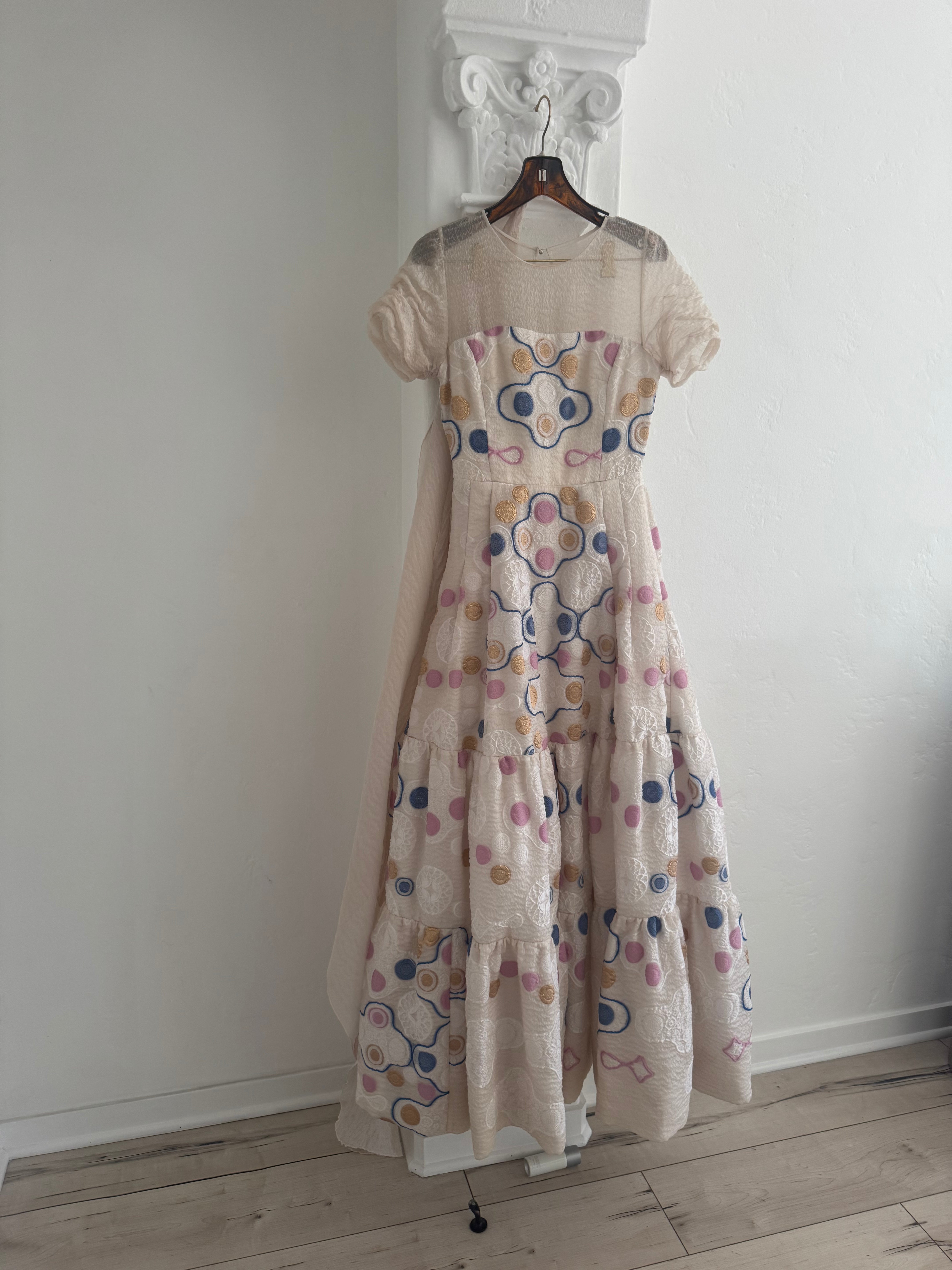 Embroidered Tulle Maxi Dress