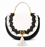 Black and White Purse with Tassles