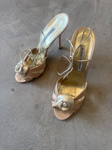 Rose Heels with delicate leather wrap