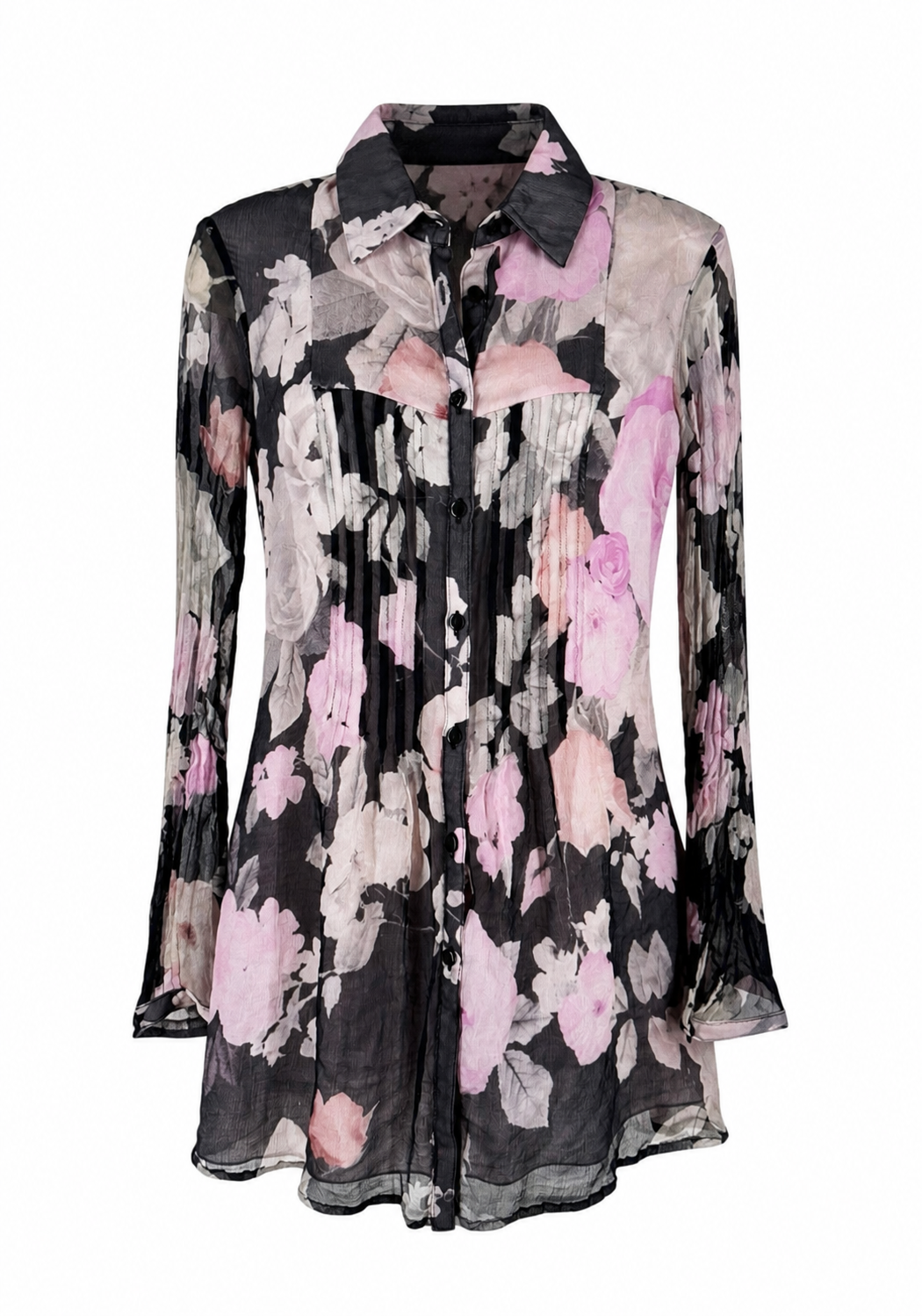 Vintage Floral Silk Blouse