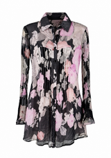Vintage Floral Silk Blouse