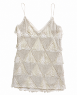 White Beaded Fringe Mini Dress