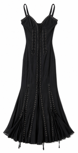 Vintage Dolce & Gabbana Lace-Up Black Midi Dress