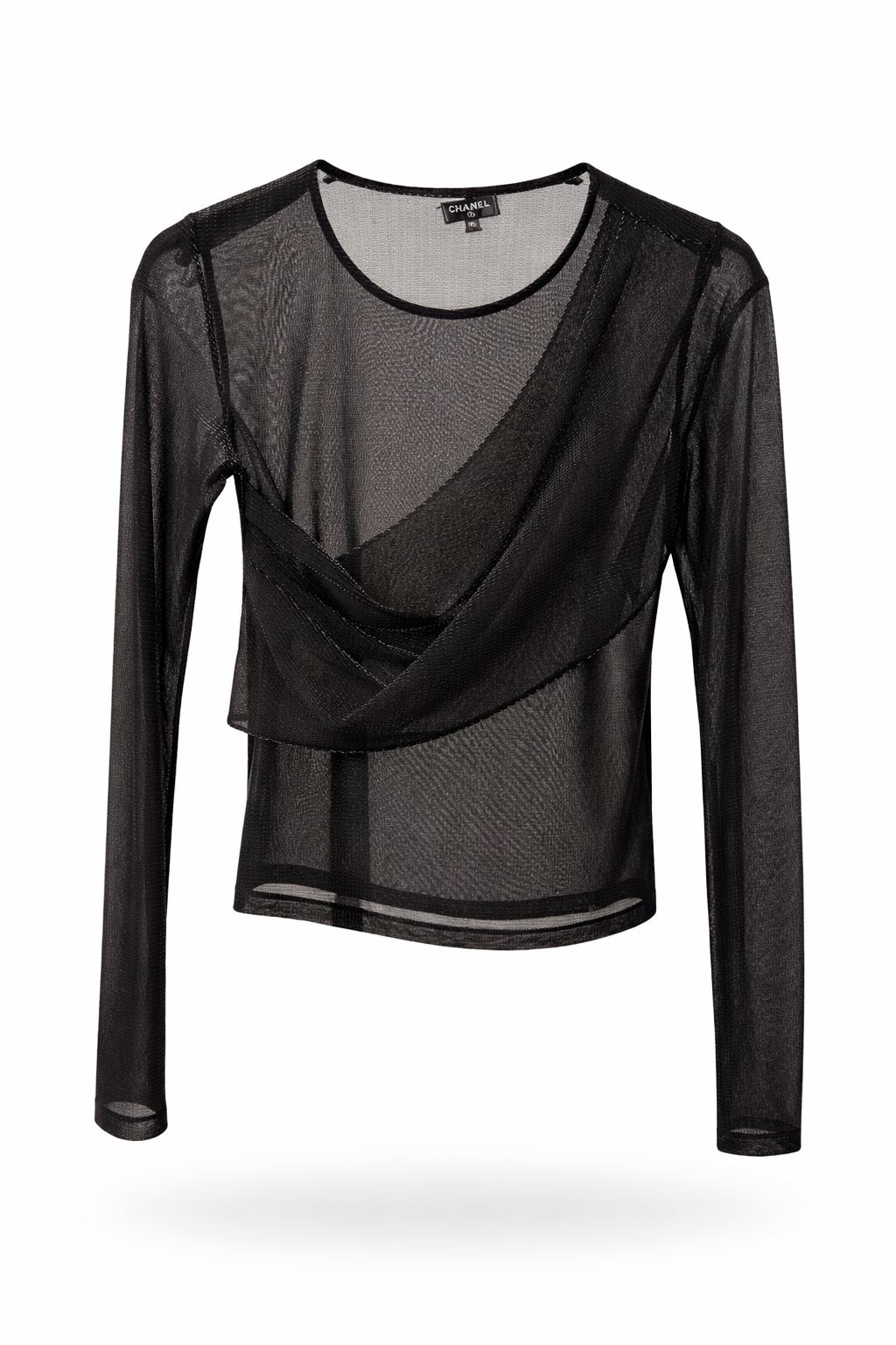 Sheer Glitter Draped Top