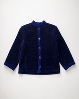 Vintage Quilted Blue Velvet Jacket