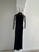 Long Gown with Mesh and Sequins