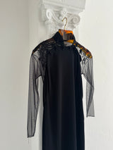 Long Gown with Mesh and Sequins