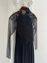 Long Gown with Mesh and Sequins