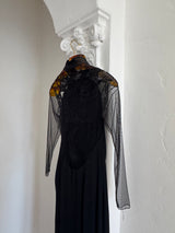 Long Gown with Mesh and Sequins