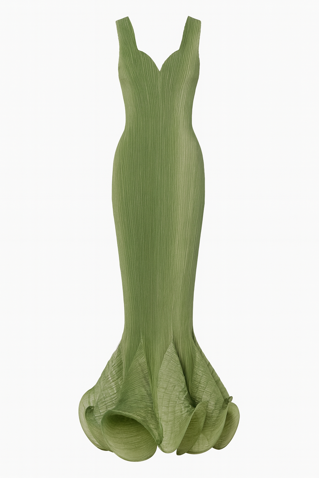 Scalloped Crepe Dress