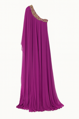 Fucshia One Shoulder  Caftan