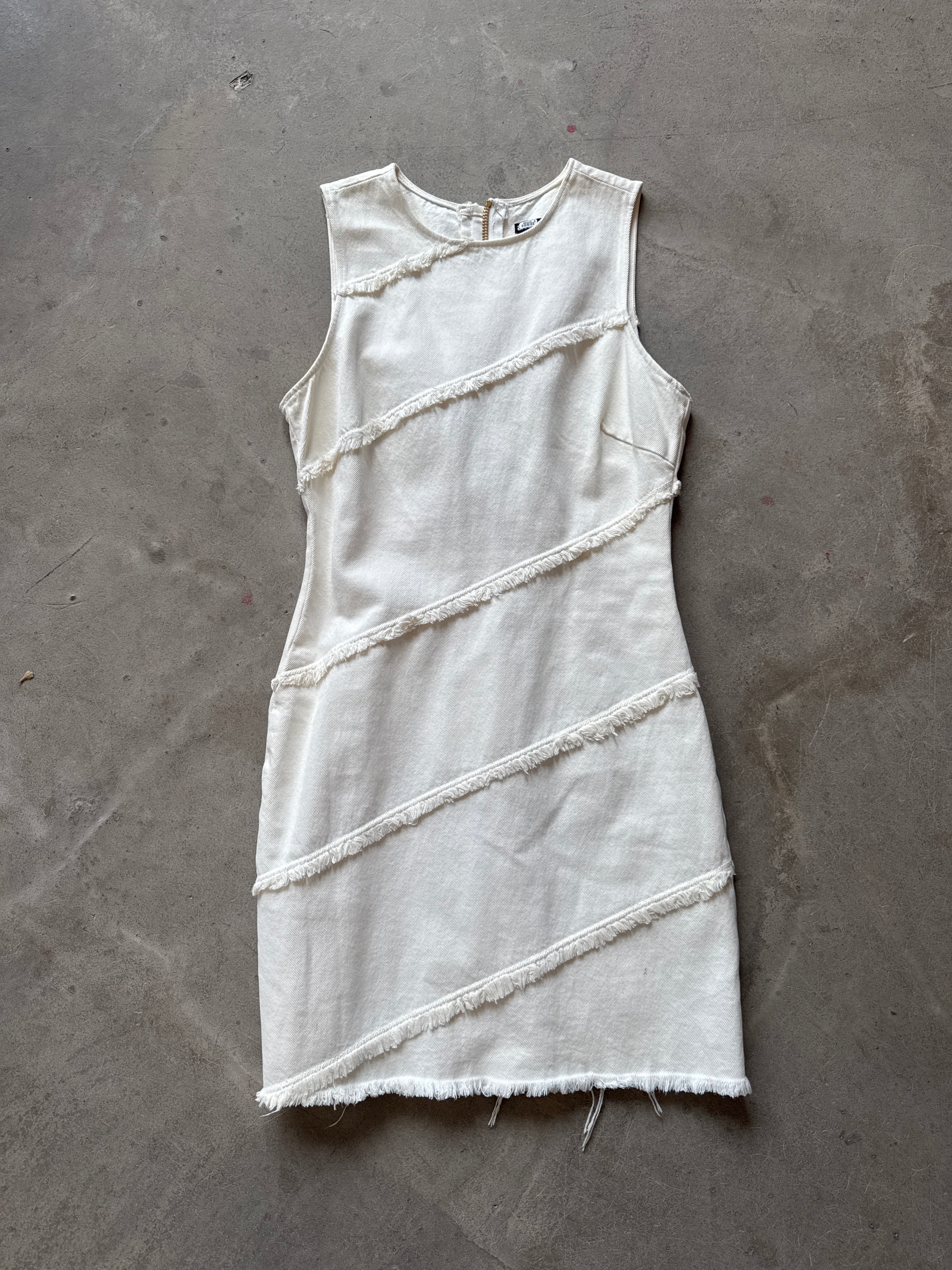 Denim Frayed Mini Dress